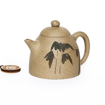 Чайник Исин, Цин Цюань, роспись глиной, №1, 95 мл арт. 3588 Чайник Исин, Цин Цюань, роспись глиной, №1, 95 мл